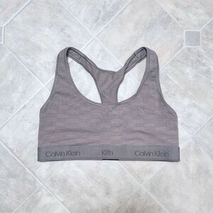 USED Calvin Klein x Kith Women’s Sports Bra Bralette in Taupe Light Brown